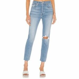 Re/Done 90s High Rise Ankle Crop Denim Jean Blue Size 24